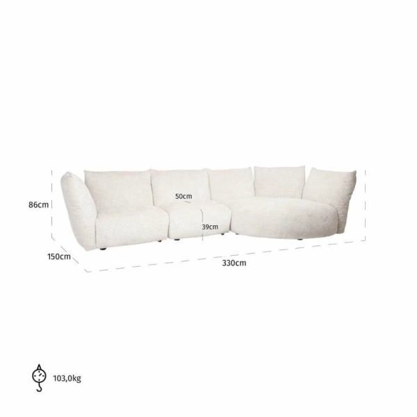 RICHMOND sofa narożna LOYD jasny beż